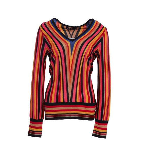 Desigual Pullover 19SWJF12 Mehrfarbig Strick Gr. 38 M Damen V-Ausschnitt-image