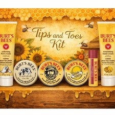Burt  s Bees Tips  Toes Kit, 6 Travel Size Gift Set with Lip Balm, Hand  Foot