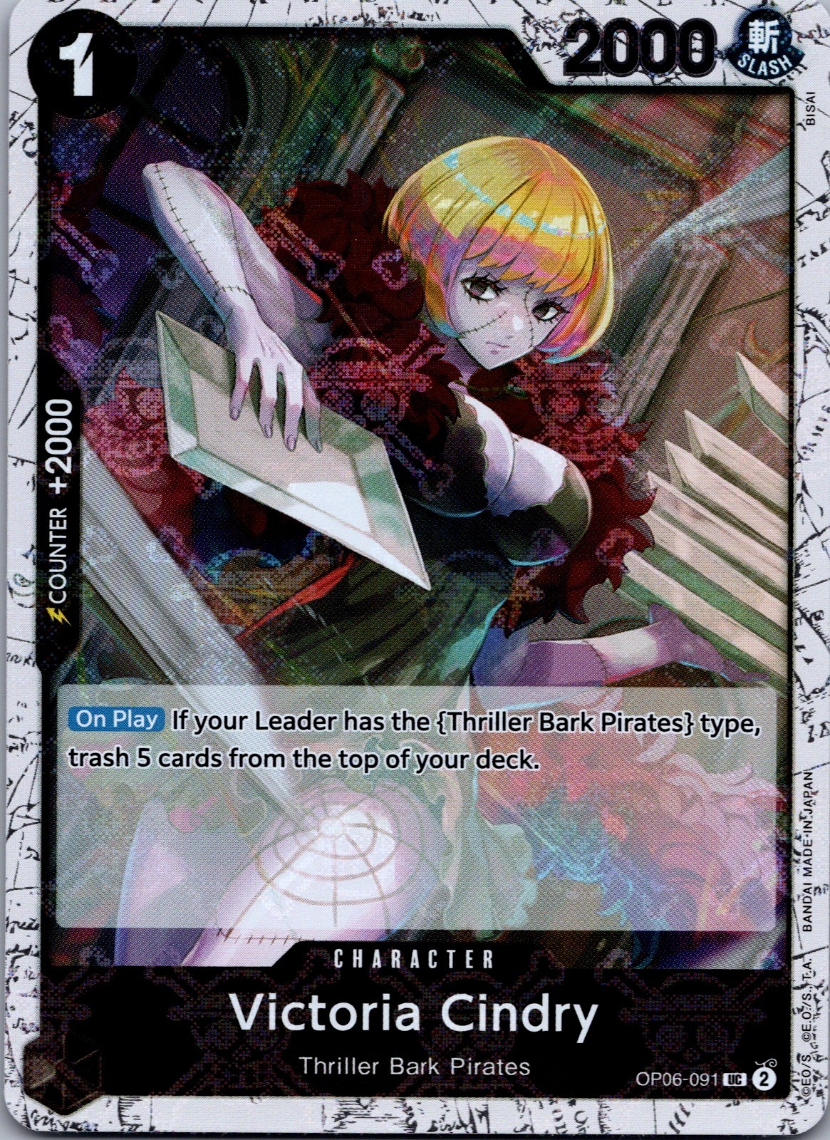 Victoria Cindry (Jolly Roger Foil) Foil UC Premium Booster OP06-091 NM