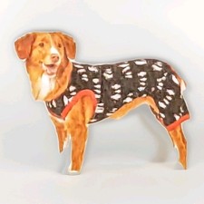 Pet Pajamas Red Trim With Penguins Size Medium For Up To 40 Lb Dog Length Is 16