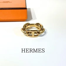 RARE HERMES Good condition HERMES Cha ne d Ancre Scarf Ring Gold