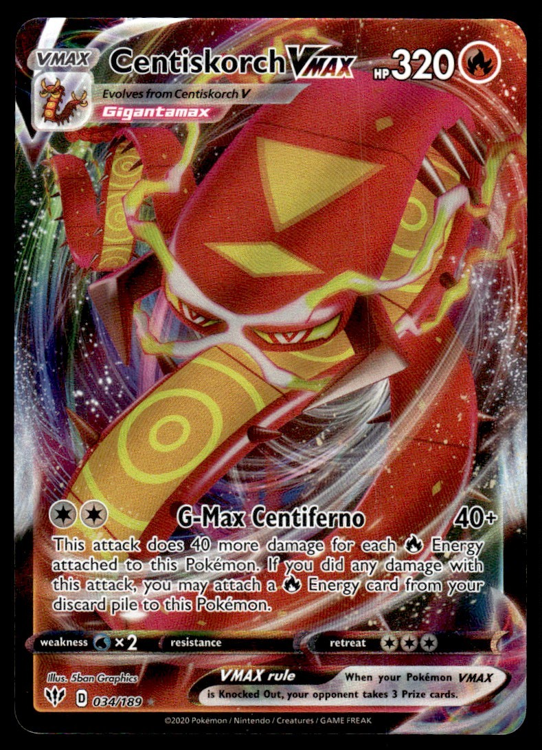 2020 Sword & Shield - Darkness Ablaze Centiskorch VMAX VMAX/Rare Holo VMAX