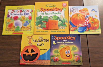 SPOOKLEY THE SQUARE PUMPKIN By JOE TROIANO Lot of 5 kids Books Holiday Hill Farm