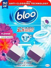 New - Bloo 3in1 Toilet Blocks, Pack of 2, Limescale Remover Cistern