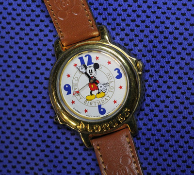 !! WORKING - HAPPY BIRTHDAY Lorus Disney Musical Mickey Mouse Watch V421-0020