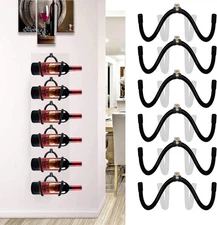 Pmsanzay Wine Wall Holder, 6 Pack Mounted 5.28 x 5 x 3.23 inches, Black 