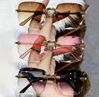 3 Pairs of Brand New Square Rimless Sunglasses Women Luxury Brand Designer — photo 1