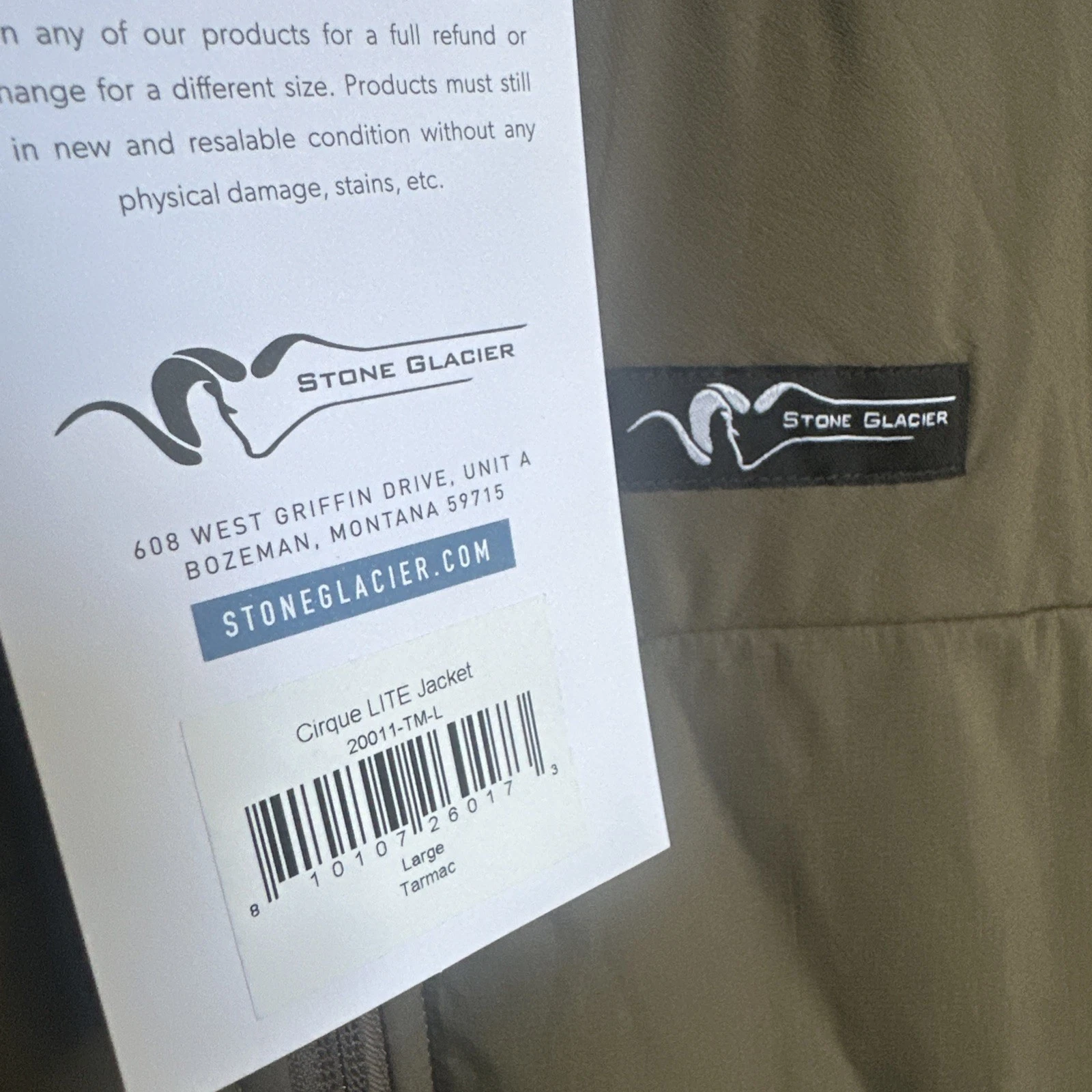 Stone Glacier Cirque LITE Jacket Men's Large / Tarmac / NEW image 3