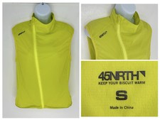 45NRTH Cycling Vest Sleeveless Jacket Size Small Yellow Vent Panels Active Bike