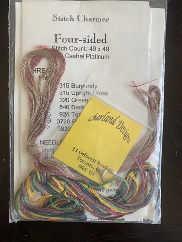 Lot de 8 kits point de croix motifs petites feuilles motifs, fibres, breloques - Photo 16/16
