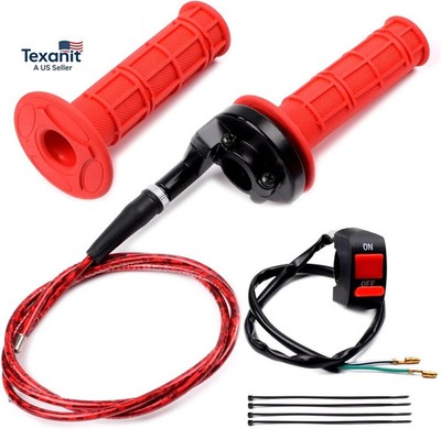 7/8'' 22Mm Twist Throttle Accelerator Soft Rubble Handle Grip Cable Kit for 50Cc