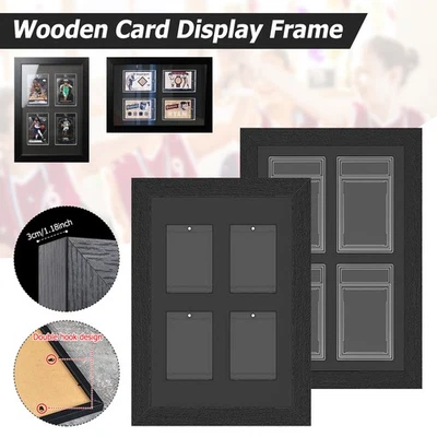 4 Slot Graded Card Display Frame For PSA Trading Card Pokemon TCG Wall Mount