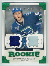 13-14 UD Upper Deck Artifacts  Jordan Schroeder  /75  Rookie  Jersey--Patch