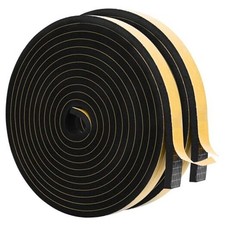 Door Window Weather Stripping Self Adhesive Foam 1/2 In x 1/4 In x 26Ft Black
