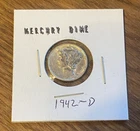 1942-D Mercury Dime AU+ WWII Era 90% Silver Denver Mint Winged Liberty US Coin