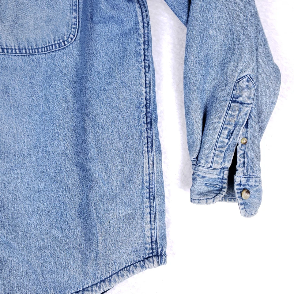 Cactus Clothing Denim Camisa Chaqueta Forrada a Cuadros Chaqueta Azul Manga Larga XL Foto 3 de 4