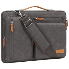 Laptop Messenger Bag, 13-13.3 inch  4 Zipper Pockets, Grey
