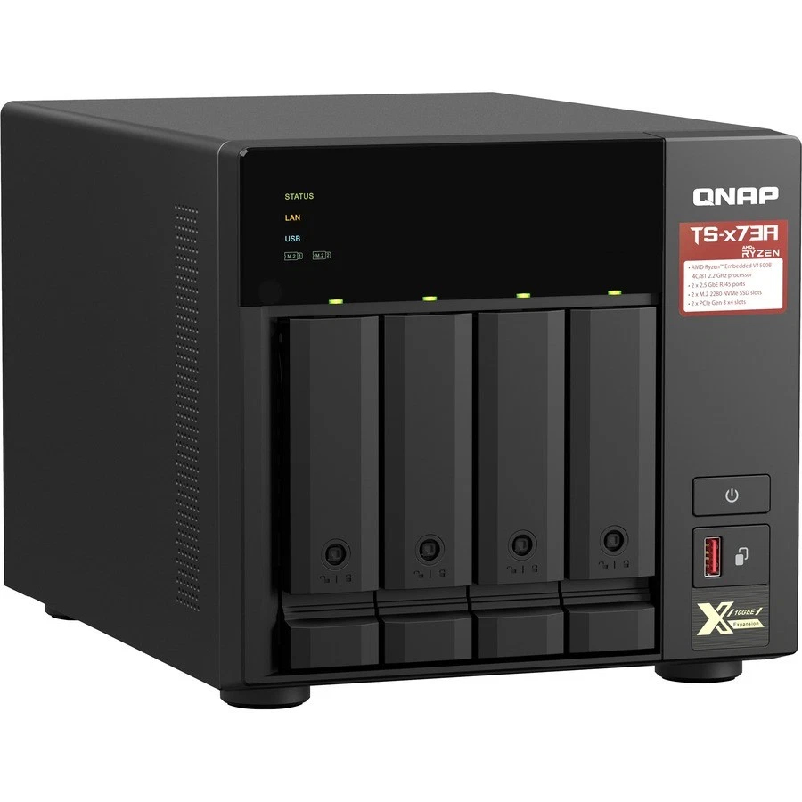 QNAP TS-473A-8G SAN/NAS Storage System - AMD Ryzen V1500B Quad-core (4 Core) - Image 3 of 4
