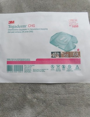 Lot of 4 3M Tegaderm CHG IV Securement Dressing 4''x4.75''  REF 1658 Exp 12/2027