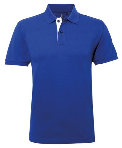 Camiseta polo para hombre manga corta ribete en contraste algodón peinado informal con cuello - Imagen 19 de 19