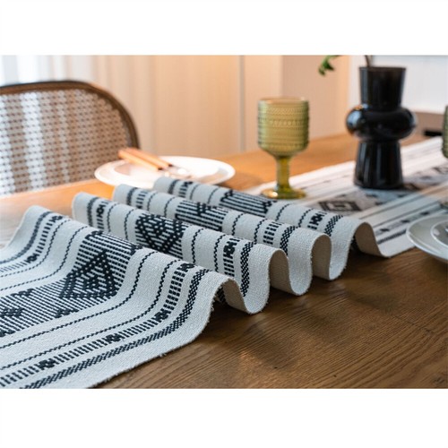 Rectangle Print Table Runner Tassel Dining Room Party Kitchen Table Cloth Cover - Picture 4 of 33