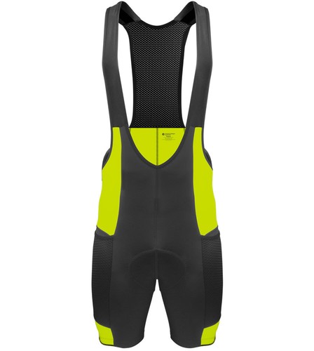Tall Men's Gel Touring Padded Cycling Bib-Shorts | Large Mesh Pockets - Picture 12 of 13