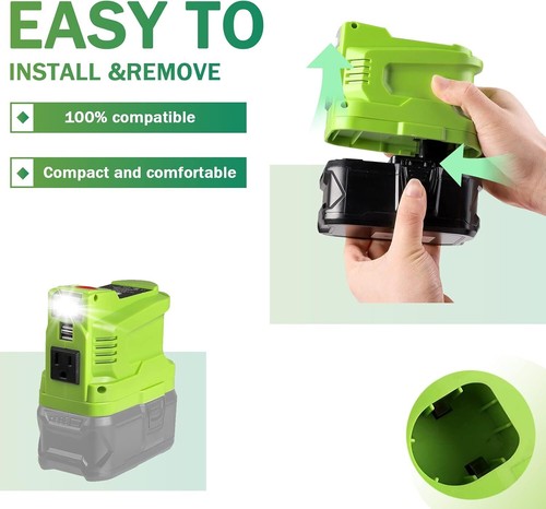 150W Power Inverter Generator for Ryobi 18V Li-ion Battery Power Station 110V - Picture 6 of 7