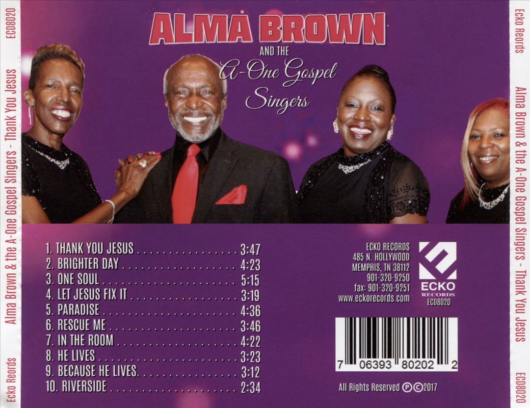 ALMA BROWN & THE A-ONE GOSPEL SINGERS THANK YOU JESUS! NEW CD