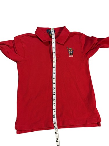 Polo Ralph Lauren Polo Bear Long Sleeve Polo Red Boys Size Small Alpine Ski - Picture 8 of 9
