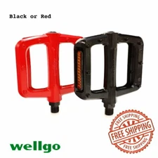 Wellgo 9/16" Big Platform Pedal Mountain MTB Downhill DH Bike BMX Black or Red