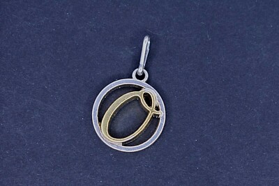 NEW NWOT Alex and Ani Chain Station Letter Initials O Two Tone Charm Gold Silver