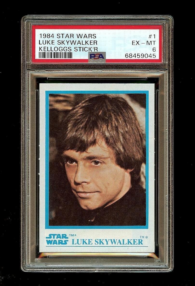 スターウォーズ1984 Luke Skywalker 1984 Star Wars #1 LUKE SKYWALKER Kellogg's Stick'R Trading Card
