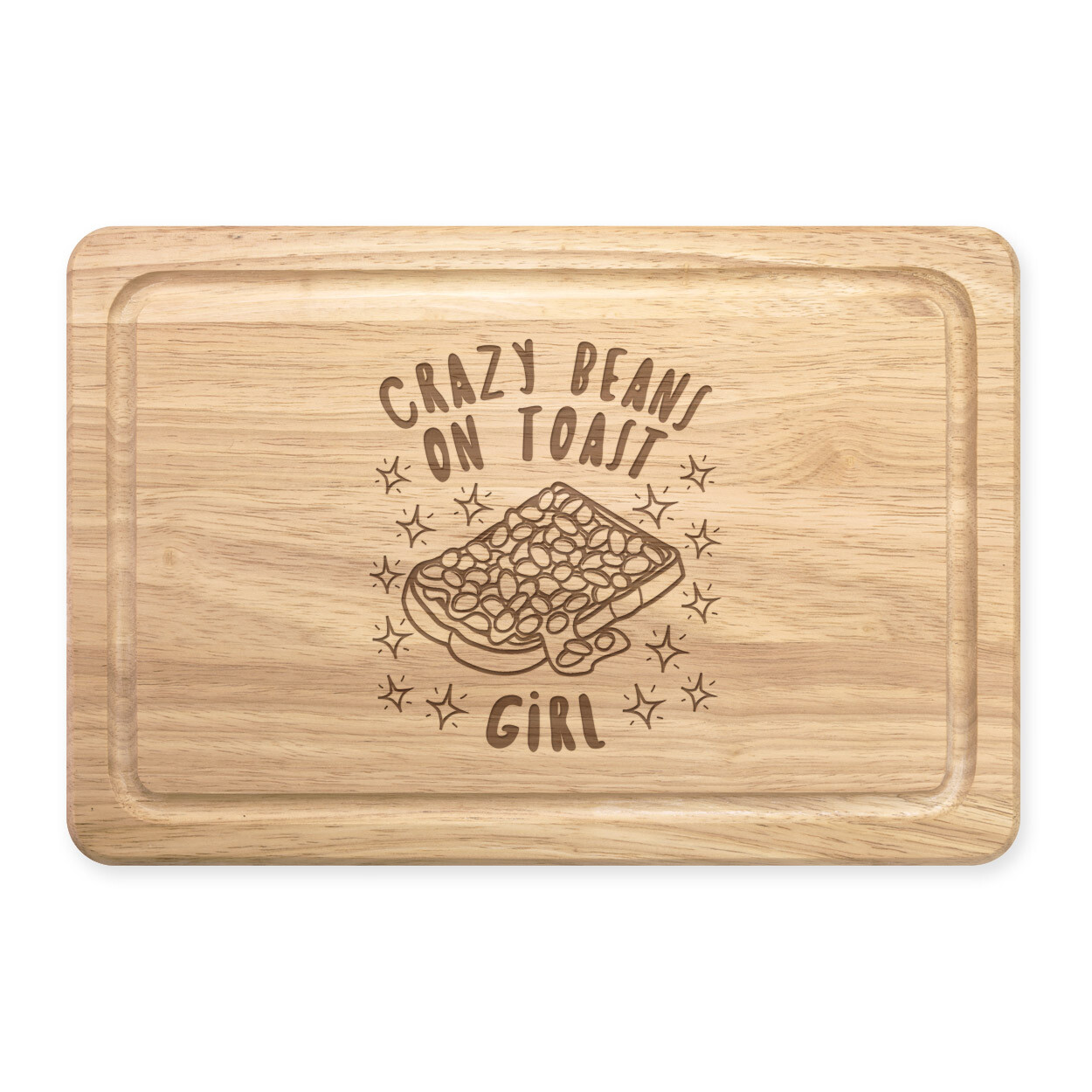 Crazy Beans On Toast Girl Stars Rectangular Chopping Board Funny Breakfast