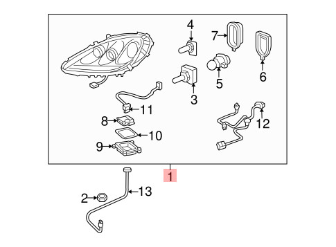 05-13 CHEVROLET CORVETTE C6 FRONT RIGHT HEADLIGHT HEADLAMP XENON ASSEMBLY OEM