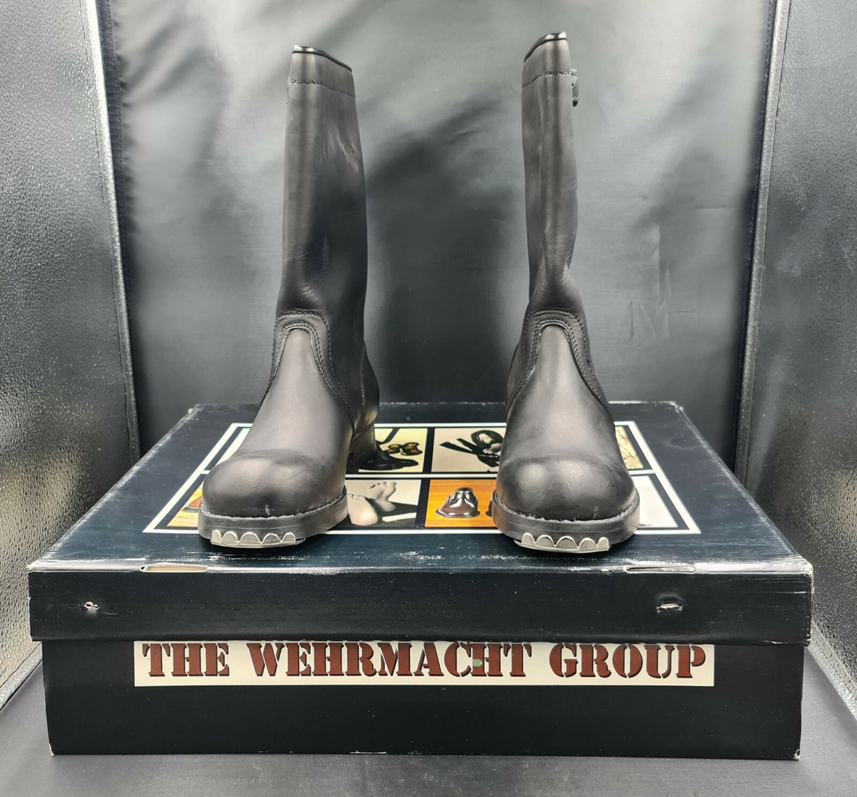 Vintage 90s Leather Boots Wehrmacht PUNK MOTORCYCLE Brand New US6