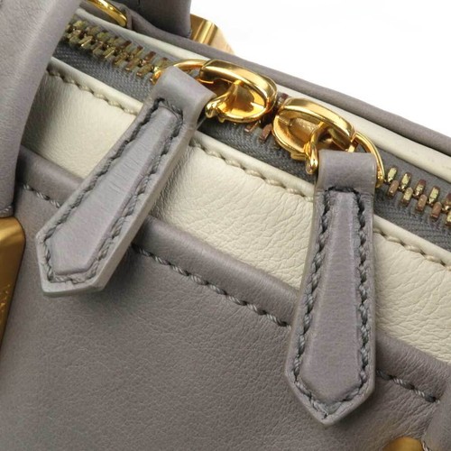 Auth FENDI Chameleon Handbag Shoulder Bag Grey/Off White Leather - e59432a - Picture 9 of 17