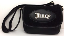 JUICY COUTURE Bag Shoulder FUR 9x7x2 Black Snap Rectangle INSIDE POCKETS Purse