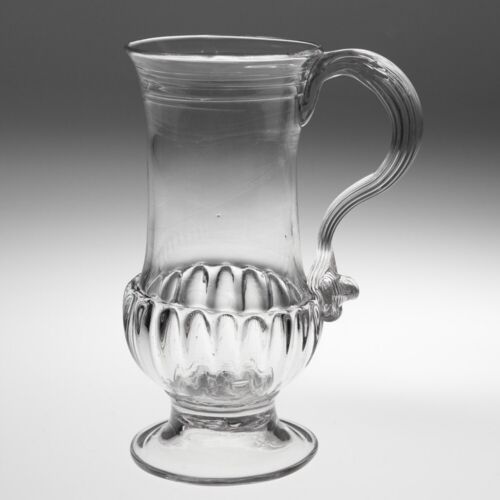 Gadrooned georgianischer Glastankard c1780 - Bild 1 von 7