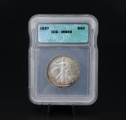 1937 Liberty Walking 50¢ Half Dollar Silver Dollar Coin ICG Toning MS65 CN486