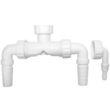 Raccordo doppio scarico lavatrice asciugatrice 1 con portagomma 19-23.5 mm