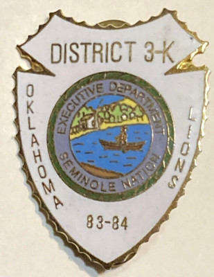Lions Club Pin Arrowhead District 3 K Oklahoma Seminole Nation Ho Ho NYC Taiwan