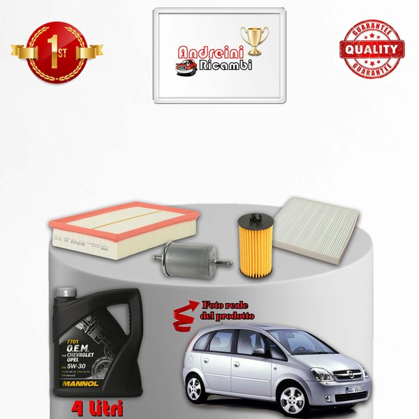Kit Wartung 4 Filter Und ÖL Opel Meriva A 1.4 16V 66KW 90PS Ab 2004-image