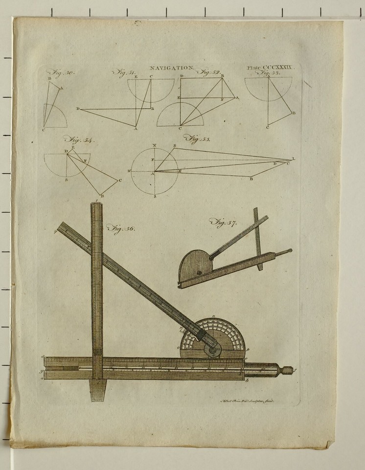 1797 ORIGINAL PRINT NAVIGATION VARIOUS DIGARMS APPARATUS MEASURE | eBay
