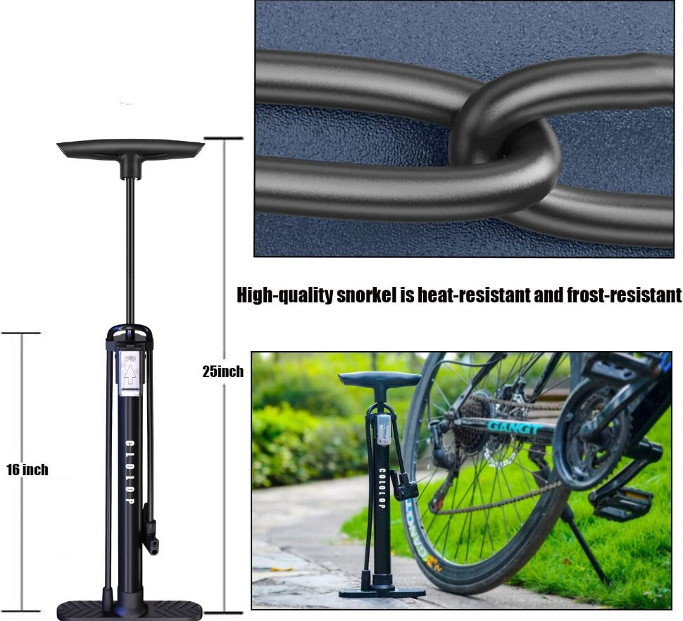 Bike Floor Pump 160 Psi with Gauge Bicycle Pump Air Ball Bike Pump High Pressure