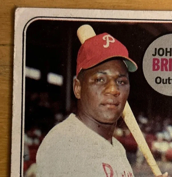 Tarjeta de béisbol 1969 Topps Johnny Briggs #73 Phillies de bajo grado arrugada O/C Foto 2 de 4