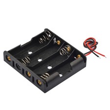5PCS Plastic Battery Storage Case Box Holder For 4 X AA 4xAA 2A 6.0V wire leads