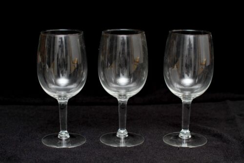 Vintage Classic Fine Crystal Wine Glass Glasses Clear Stem lot set 3 7" - Afbeelding 1 van 9