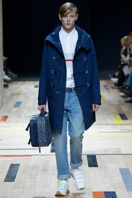 Dior Men's Marine Blue Full Zip Trench Coat US S M | eBay