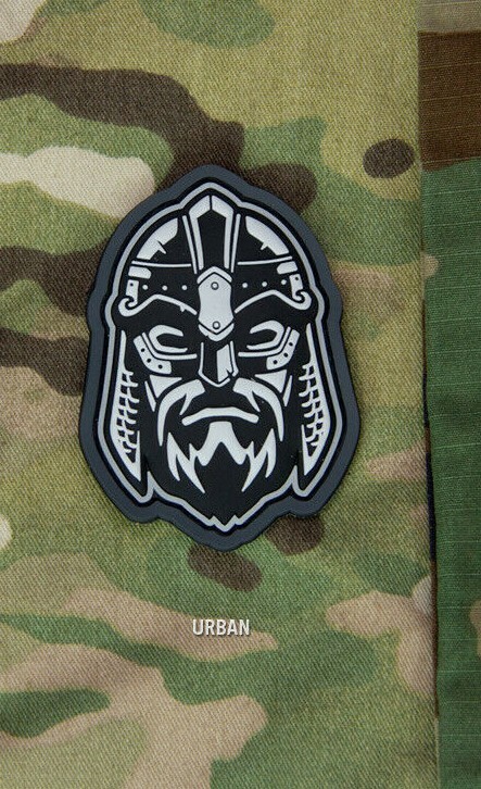 Toppa Viking Warrior Head In PVC - Design Multicam, 5.5x7.6 Cm - Foto 6