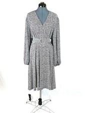 The Limited printed faux wrap dress black/white 3X 769